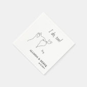 カスタム可愛いペットネームミニマル猫ペットズ結婚ーズ スタンダードカクテルナプキン (角)