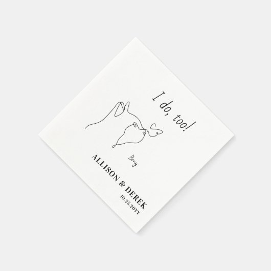 カスタム可愛いペットネームミニマル猫ペットズ結婚ーズ スタンダードカクテルナプキン (角)