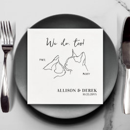 カスタム可愛いペットネームミニマル猫ペットズ結婚ーズ スタンダードカクテルナプキン