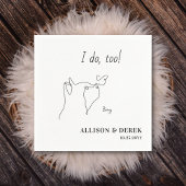 カスタム可愛いペットネームミニマル猫ペットズ結婚ーズ スタンダードカクテルナプキン