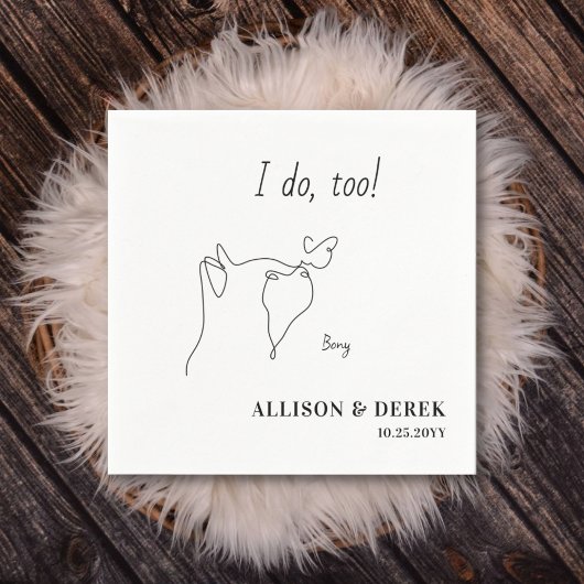 カスタム可愛いペットネームミニマル猫ペットズ結婚ーズ スタンダードカクテルナプキン