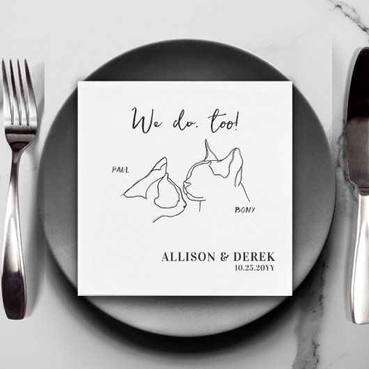 カスタム可愛いペットネームミニマル猫ペットズ結婚ーズ スタンダードカクテルナプキン