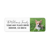 カスタム可愛いペット写真犬のオーナー写真 ラベル (正面)