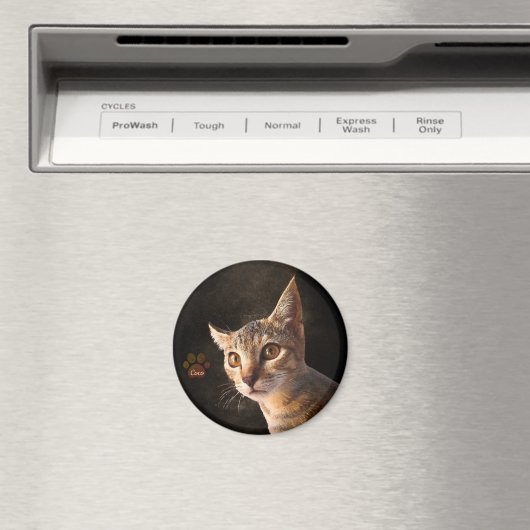 カスタム可愛いペット猫ねこ犬写真テンプレート マグネット (インサイチュ (食洗機))