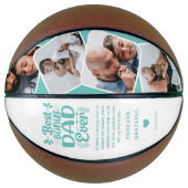 カスタム可愛いボーナスパパ4写真&引用文父ギフト バスケットボール (正面)