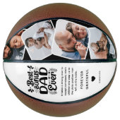 カスタム可愛いボーナスパパ4写真&引用文父ギフト バスケットボール (正面)