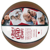 カスタム可愛いボーナスパパ4写真&引用文父ギフト バスケットボール (正面)