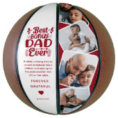 カスタム可愛いボーナスパパ4写真&引用文父ギフト バスケットボール (縦)