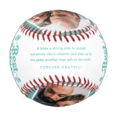 カスタム可愛いボーナスパパ4写真&引用文父ギフト 野球ボール (裏面)