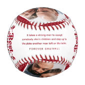 カスタム可愛いボーナスパパ4写真&引用文父ギフト 野球ボール (裏面)