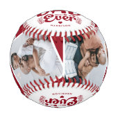 カスタム可愛いボーナスパパ4写真&引用文父ギフト 野球ボール (正面)