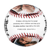 カスタム可愛いボーナスパパ4写真&引用文父ギフト 野球ボール (裏面)