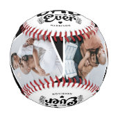 カスタム可愛いボーナスパパ4写真&引用文父ギフト 野球ボール (正面)