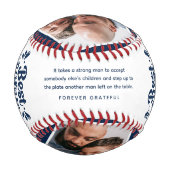 カスタム可愛いボーナスパパ4写真&引用文父ギフト 野球ボール (裏面)