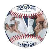 カスタム可愛いボーナスパパ4写真&引用文父ギフト 野球ボール (正面)