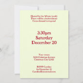 カスタム可愛いメオイのクリスマス漫画の猫フラット 招待状 (裏面)