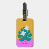 カスタム可愛いモダンパーム名イエローラベル ラゲッジタグ (正面縦)