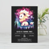 カスタム可愛いライオン誕生日 招待状 (スタンド正面)