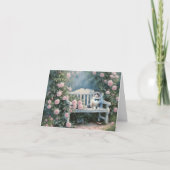 カスタム可愛いラグドールキャットガーデンベンチ誕生日 カード (正面)