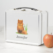 カスタム可愛いリトルキツネ新学期 メタルランチボックス (インサイチュ)