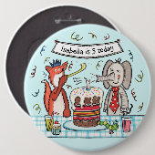 カスタム可愛い動物誕生日年齢バッジボタン 缶バッジ (正面&裏面)