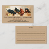 カスタム可愛い可愛いダックシュント子犬ペットグルーミング 名刺 (正面/裏面)