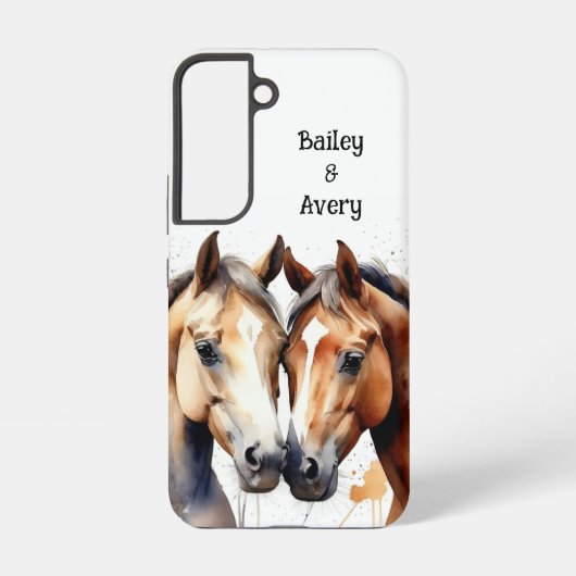 カスタム可愛い可愛い馬カップル愛の動物 SAMSUNG GALAXYケース (裏面)