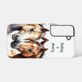 カスタム可愛い可愛い馬カップル愛の動物 SAMSUNG GALAXYケース (裏面横)