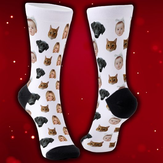 カスタム可愛い家族顔4枚 ソックス