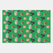 カスタム可愛い家族顔4枚 ラッピングペーパーシート (正面3)