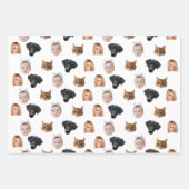 カスタム可愛い家族顔4枚 ラッピングペーパーシート (正面)