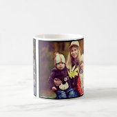カスタム可愛い家族2フォトコラージュ コーヒーマグカップ (中央)