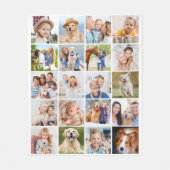カスタム可愛い家族20枚コラージュシンプル フリースブランケット (正面)