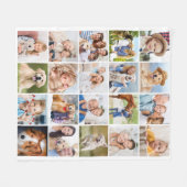 カスタム可愛い家族20枚コラージュシンプル フリースブランケット (正面(横))