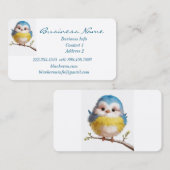 カスタム可愛い小鳥自然アート 名刺 (正面/裏面)