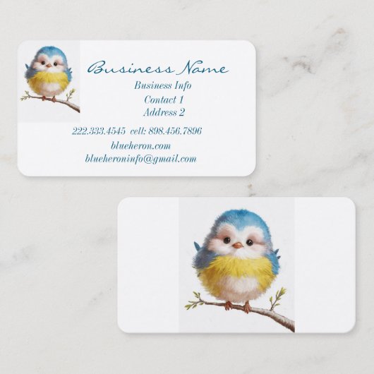 カスタム可愛い小鳥自然アート 名刺 (正面/裏面)