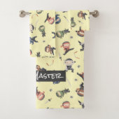 カスタム可愛い忍者パターングリーンブルーオレンジイエロー バスタオルセット (インサイチュ)