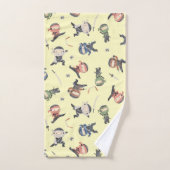 カスタム可愛い忍者パターングリーンブルーオレンジイエロー バスタオルセット (ハンドタオル)