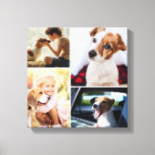 カスタム可愛い愛犬キャットファミリーフォトコラージュ キャンバスプリント (正面)