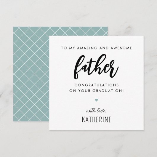 カスタム可愛い父モダンパパ卒業 カード (正面/裏面)