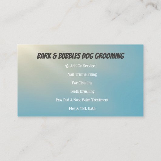 カスタム可愛い犬ペットグルーミング 名刺 (裏面)