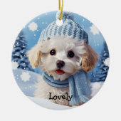 カスタム可愛い犬1写真クリスマスオーナメント セラミックオーナメント (正面)