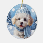 カスタム可愛い犬1写真クリスマスオーナメント セラミックオーナメント (左)
