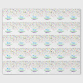 カスタム可愛い紙吹雪カラフルハッピーリタイア ラッピングペーパー (フラット)