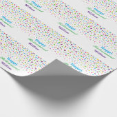 カスタム可愛い紙吹雪カラフルハッピーリタイア ラッピングペーパー (角)