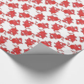 カスタム可愛い赤いドラゴンラッピング紙 ラッピングペーパー (角)