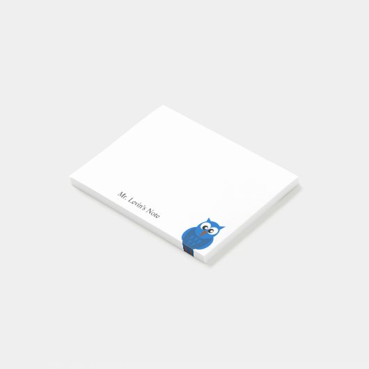 カスタム可愛い青フクロウの漫画のポストイットメモ ポストイット (アングル)