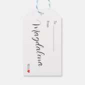 カスタム可愛い鹿ハッピージョイ無料クリスマス ギフトタグ (裏面)