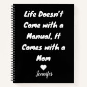 カスタム可愛い黒モダン白のトップマザーの贈り物 ノートブック (正面)