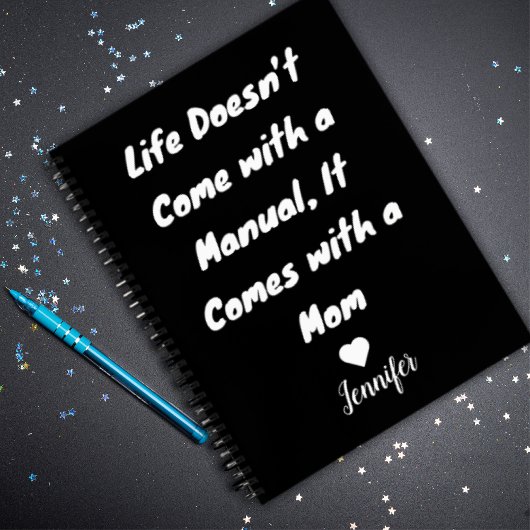カスタム可愛い黒モダン白のトップマザーの贈り物 ノートブック